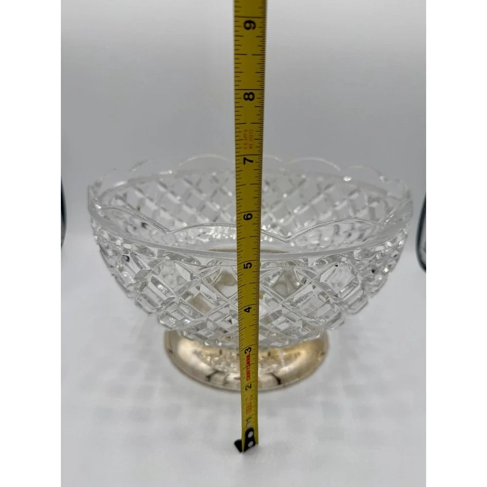 vintage lead crystal decorative bowl with Base 9 Inch